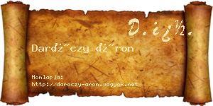 Daróczy Áron névjegykártya