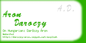 aron daroczy business card